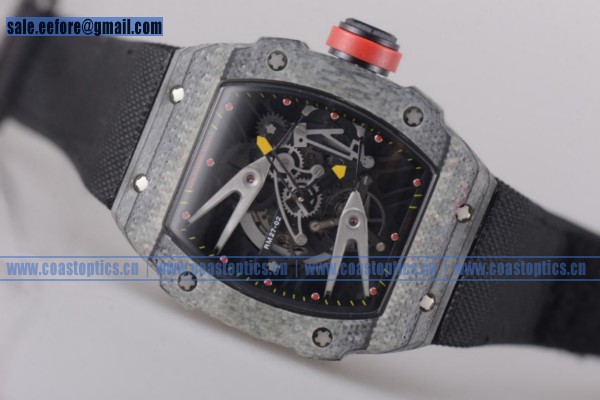 Richard Mille RM027-2 Watch Carbon Fiber 1:1 Replica Black Leather